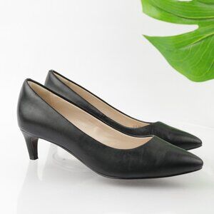 Cole Haan Womens Quincy Pump Size 6 Black Leather Kitten Heel 45mm Dress Shoe